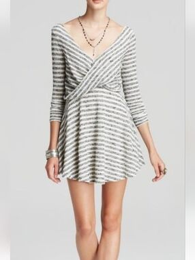 Free People Revolve Maverick Marled Striped sweater Dress XS extra small NEW